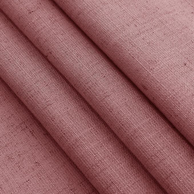 Canyon Rose Linen Curtains for Living Room 63 Inches Long 2 Panel Set Light - Image 7