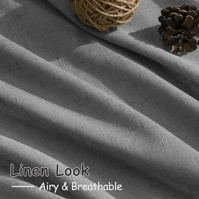 Extra Long Dark Grey Linen Curtains 120 Inches - Image 5
