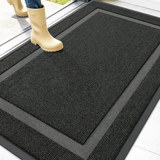 OLANLY Front Door Mat Outside 47x32, All-Season Heavy-Duty Rubber Doormat | by OLANLY