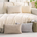 Set of 4 Neutral Decorative Throw Pillow Covers 12x20 Inch Corduroy Pillow by Cozoomy