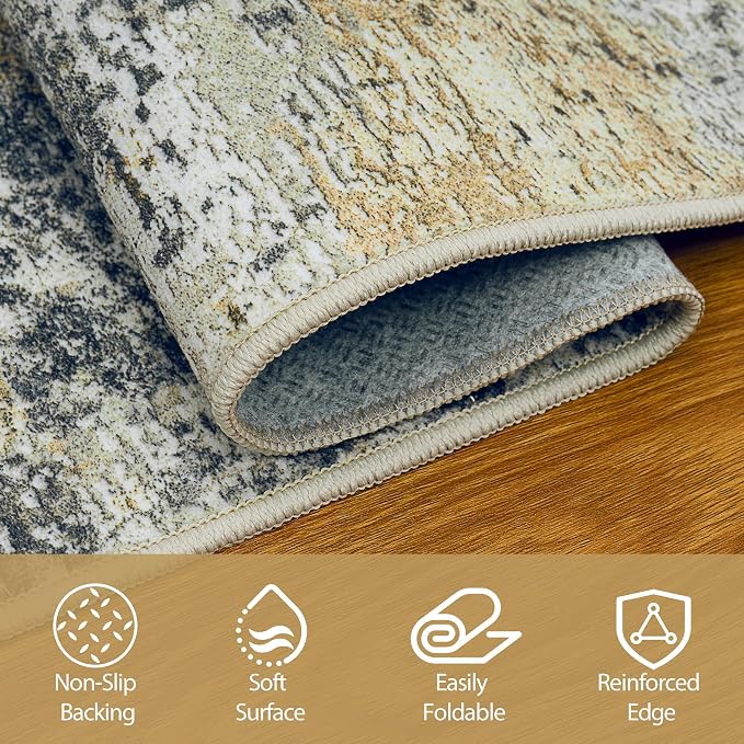 Runner Rugs for Hallways Kitchen 2.6x8 Non Slip Washable Multi Color | Modern - Image 4