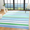 Area Rug 4x6 Blue Rug Washable Rugs Non Slip Low Pile Small Carpet by OmpaaHomeDecor