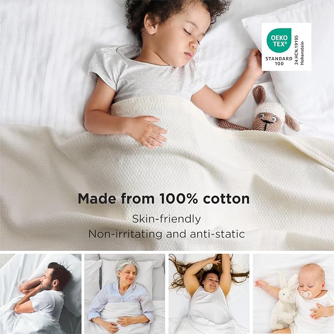 Bedsure GentleSoft 100% Cotton Blanket Twin XL Size - Image 2