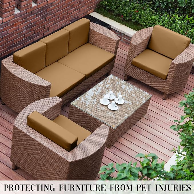 8PCS Patio Cushion Covers.Patio Furniture Couch SeatSlipcovers | Washable - Image 5