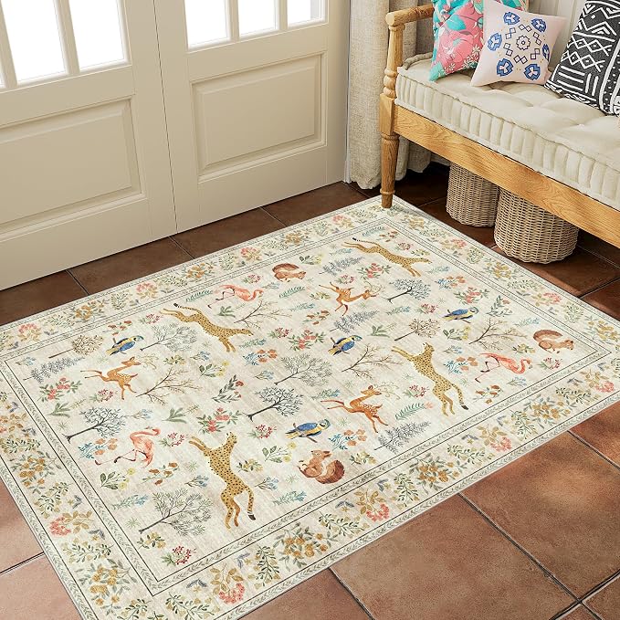 DUKINO 2x3 Entryway Rug, Washable Door Mat Animal Rug - Image 7
