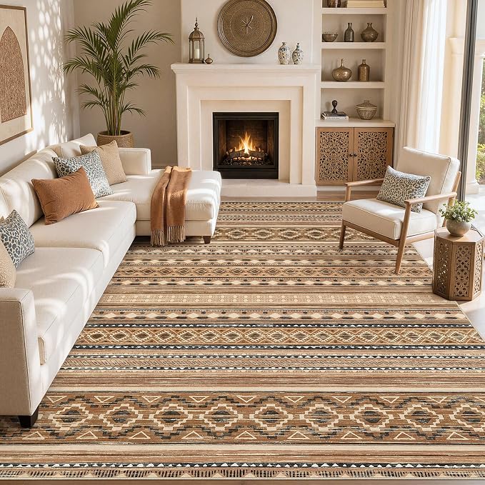 cotiled Boho 8x10 Area Rugs for Living Room: Large Moroccan Washable Rug | - Image 8