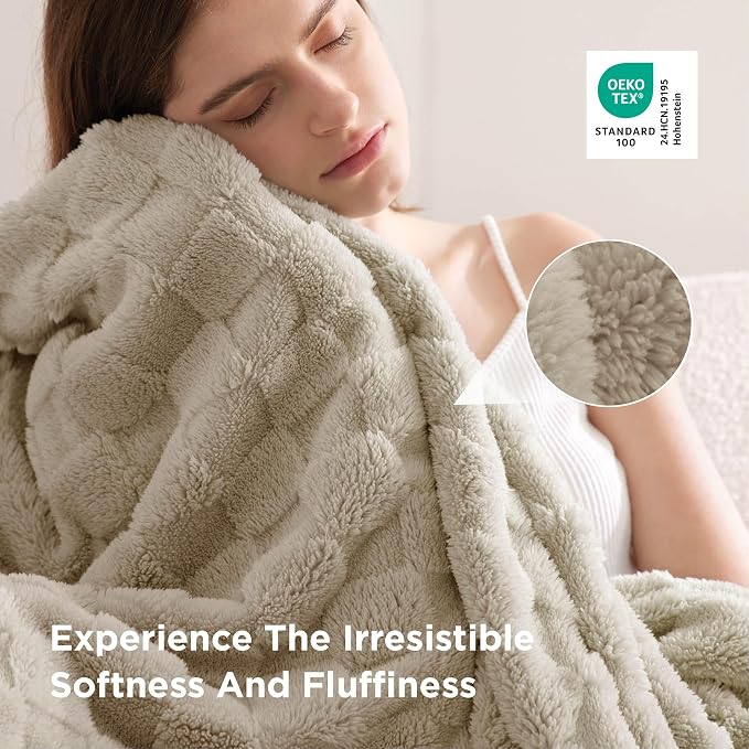 Bedsure GentleSoft Neutral Beige Throw Blanket - Image 4