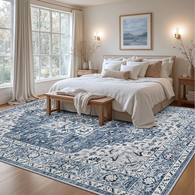 10x12 Area Rugs Living Room: Washable Boho Rug - Image 3