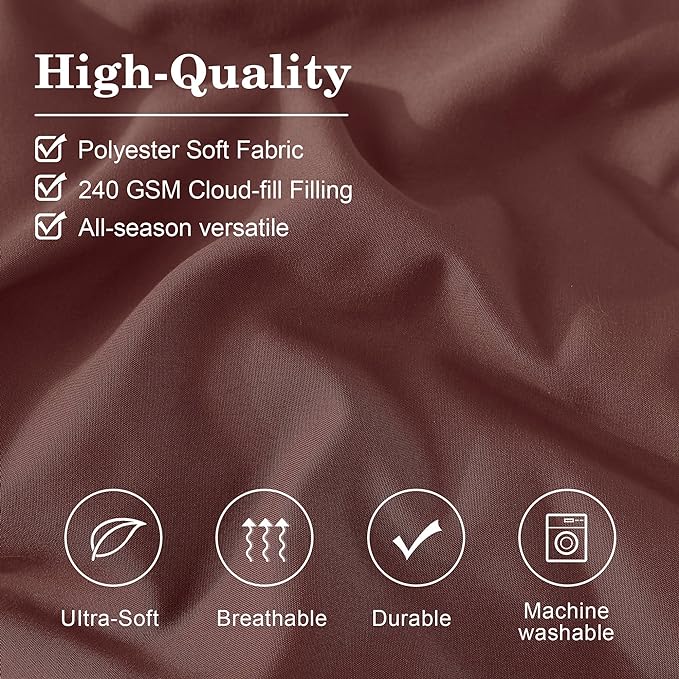 Monbix Full Comforter Set - 7 Pieces Dark Red Bed in a Bag Full Size Bedding Sets with Comforters, All Seasons Down Alternative Comforter with Sheets,Pillowcases & Shams