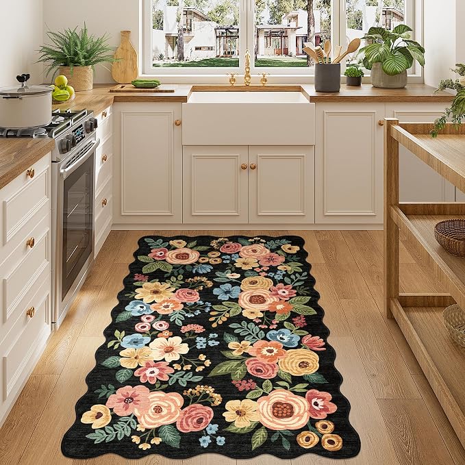 DUKINO 3x5 Area Rugs, Non Slip Floral Washable Rug - Image 4