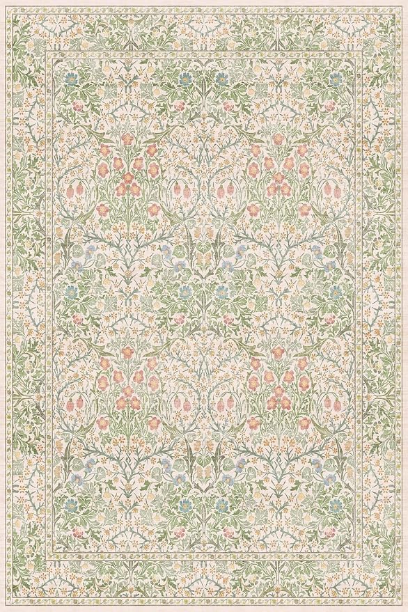 Beige Green 4x6 Washable Area Rug - Image 3