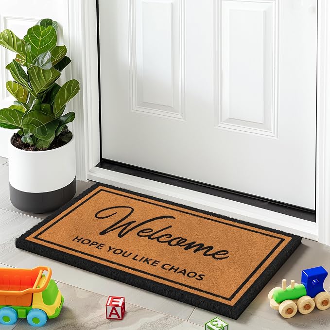 Barnyard Designs Natural Coco Coir Non-Slip Doormat | Heavy-Duty Welcome Mat - Image 2