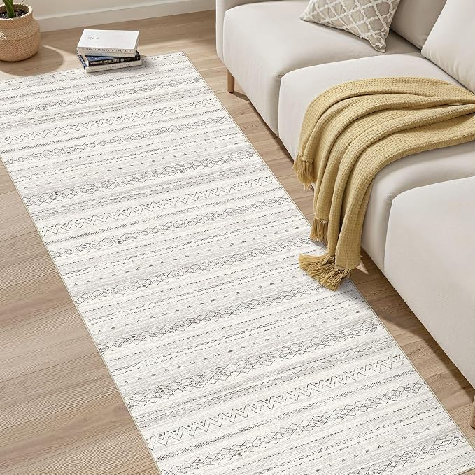 cotiled Hallway 2.6x8 Runner Rugs Washable Boho Rug Brown | Stain Resistan - Image 6