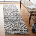 SAFAVIEH Arizona Shag Collection Runner - 2'6" x 14', Ivory & Black, Moroccan Design, Non-Shedding & Easy Care, 1.6-inch Thick, Ideal for The Living Room, Dining, Bedroom (ASG741Z)