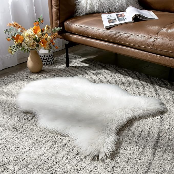 MIULEE Fluffy Area Rug 2x3 ft Faux Fur Sheepskin Rug - Image 8