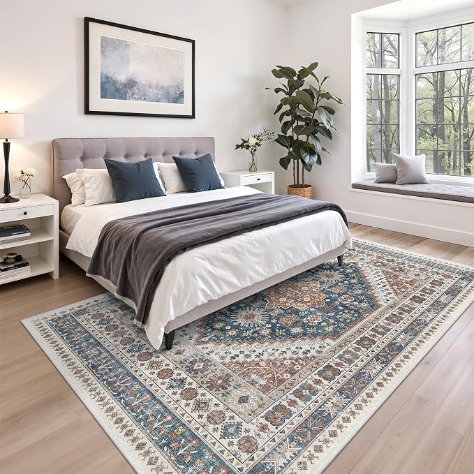 5x7 Area Rugs for Living Room, Large Washable Rug, Dining Room, Low Pile - Image 9