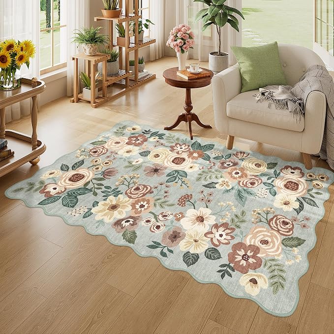 DUKINO 3x5 Area Rugs, Non Slip Floral Washable Rug - Image 3