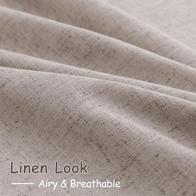 Brownish Grey Semi Sheer Linen Curtains 72 Inch Length - Image 5