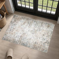 2x3 Washable Entryway Rug: Modern Abstract Indoor Soft Carpet Brown | by FXRHLP