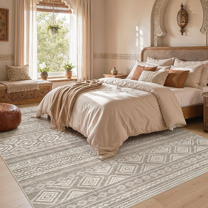 cotiled Boho 8x10 Area Rugs for Living Room: Large Moroccan Washable Rug | - Image 5