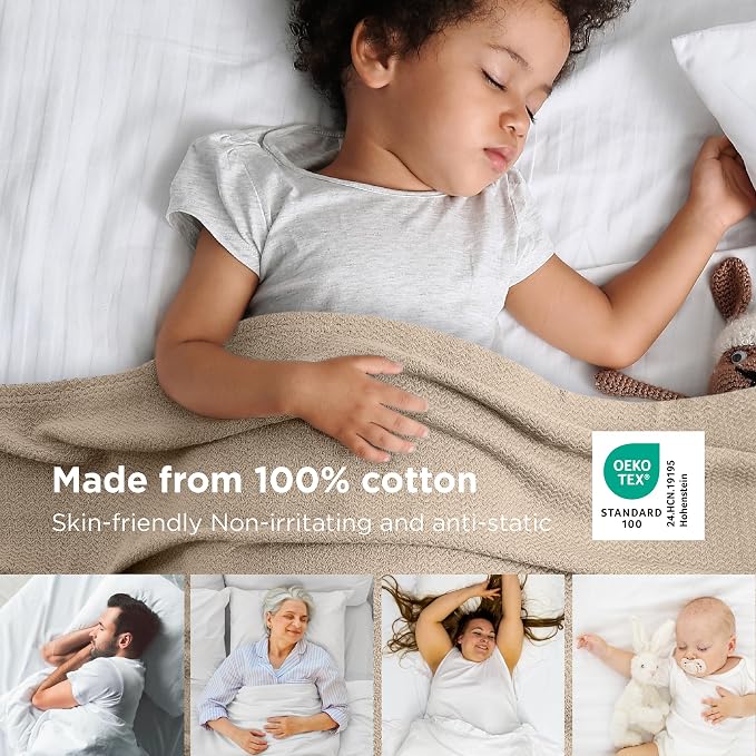 Bedsure GentleSoft 100% Cotton Blanket King Size - Image 2