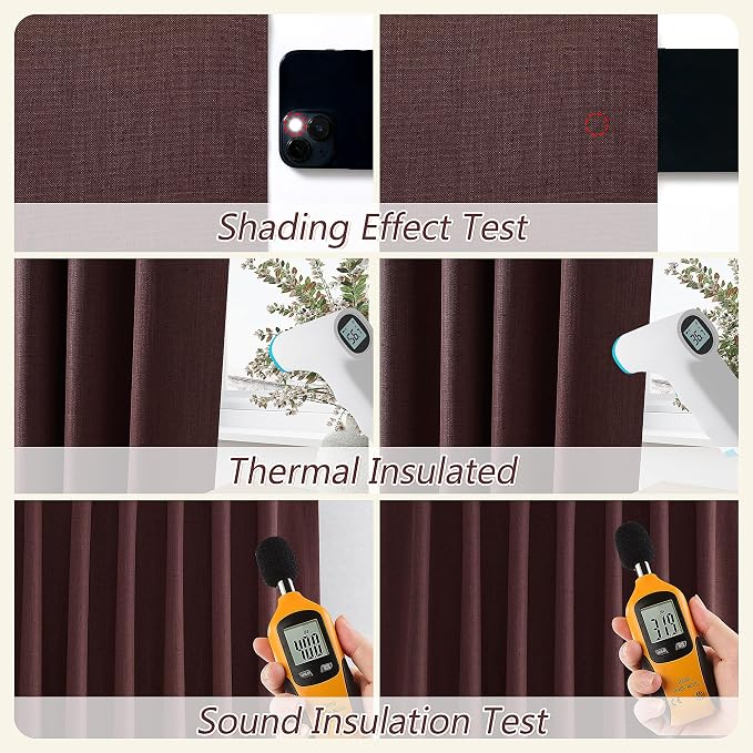 100% Blackout Curtains 96 Inch Length 2 Panels Set - Image 6