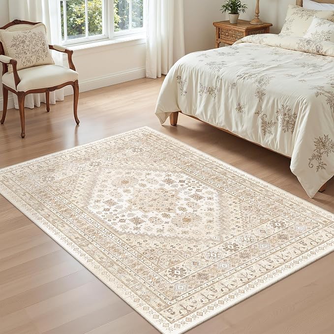 3x5 Rug for Entryway, Washable Area Rug, Living Room, Dining Room, Vintage Rug - Image 9