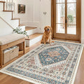 Madane Area Rug 3x5, Washable Vintage Entry Rugs by Madane