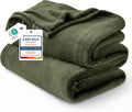 Bedsure Fleece Blanket Queen Blanket Olive Green by Unknown