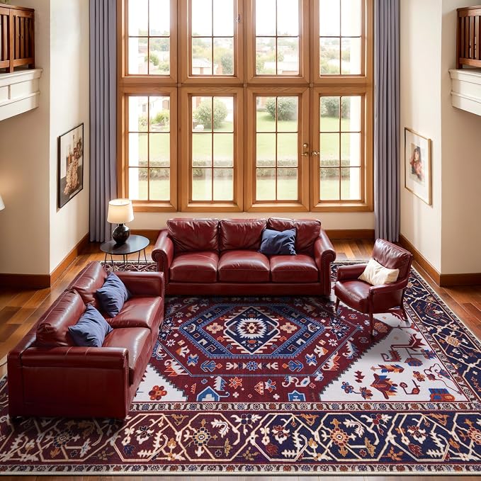 SERISSA 9x12 Washable Non Slip Boho Area Rug - Image 3