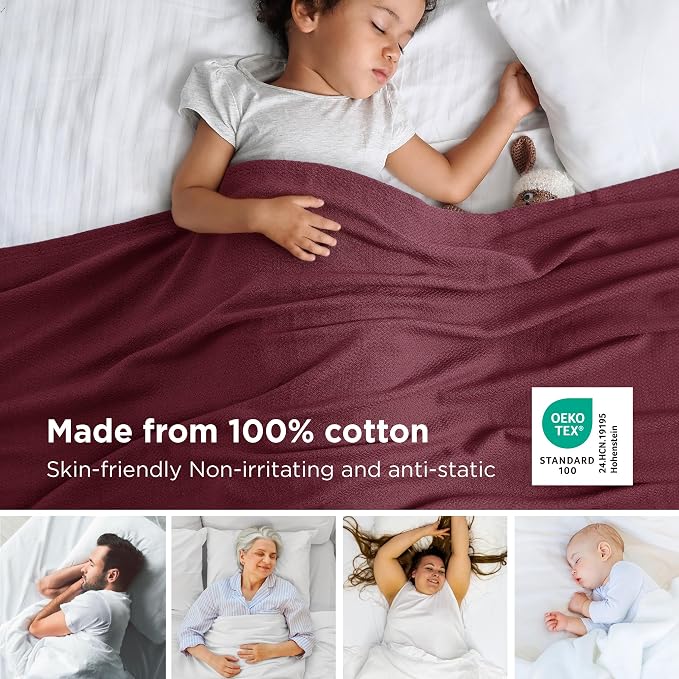 Bedsure GentleSoft 100% Cotton Blanket King Size - Image 2