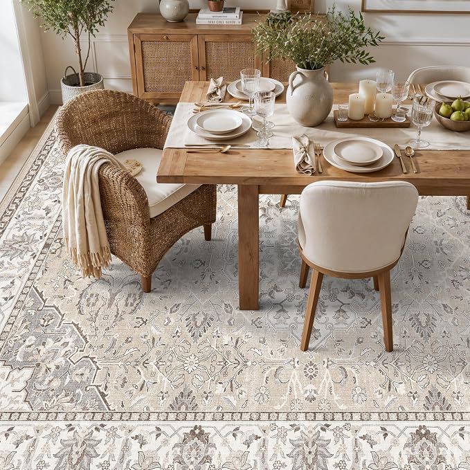 Area Rugs 10x12 Living Room Rug: Washable Rug Soft Vintage Boho Carpet Indoor - Image 4