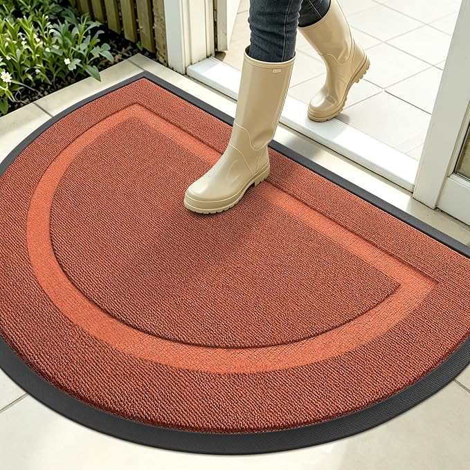 OLANLY Half Circle Front Door Mat Outside 35x23 All-Season Rubber Doormat | by OLANLY