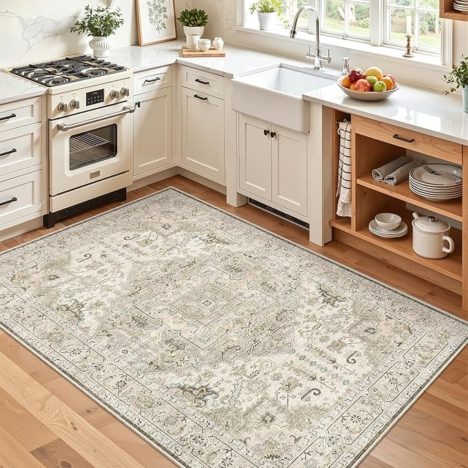 Madane Area Rug 3x5, Washable Vintage Entry Rugs - Image 3