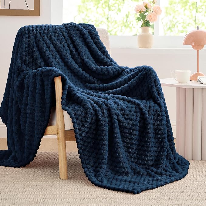 BEDELITE Navy Throw Blanket for Couch, Soft Cozy Gifts for Women, 50 * 60 | 3D - Image 8