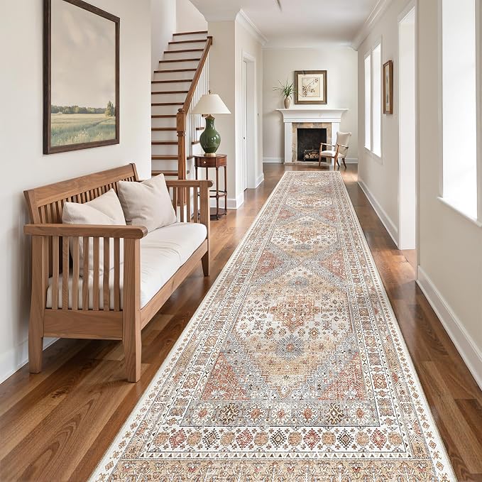 2'6 x 10' Runner Rug Non Slip, Washable Kitchen Rugs, Living Room, Long Rug - Image 3