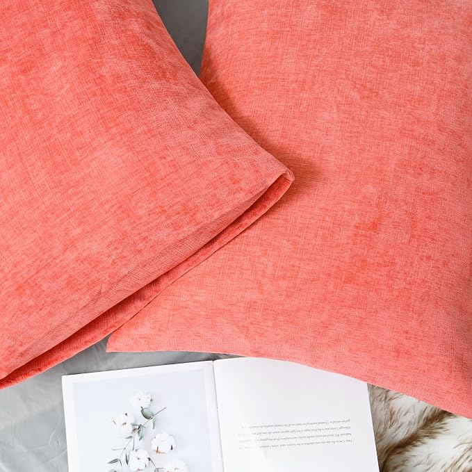 CaliTime Decorative Throw Pillow Covers 26 X 20 Inches Living Coral | Pack of 2 - Image 6