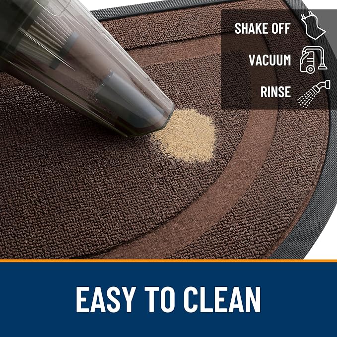 OLANLY Half Circle Front Door Mat Outside 29.5x17 All-Season Rubber Doormat | - Image 6