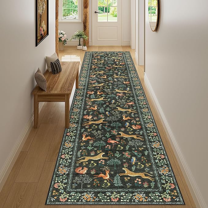 DUKINO 2.6x12 Hallway Runner Rug, Washable Animal Rug Non Slip, Stain Resistant - Image 6