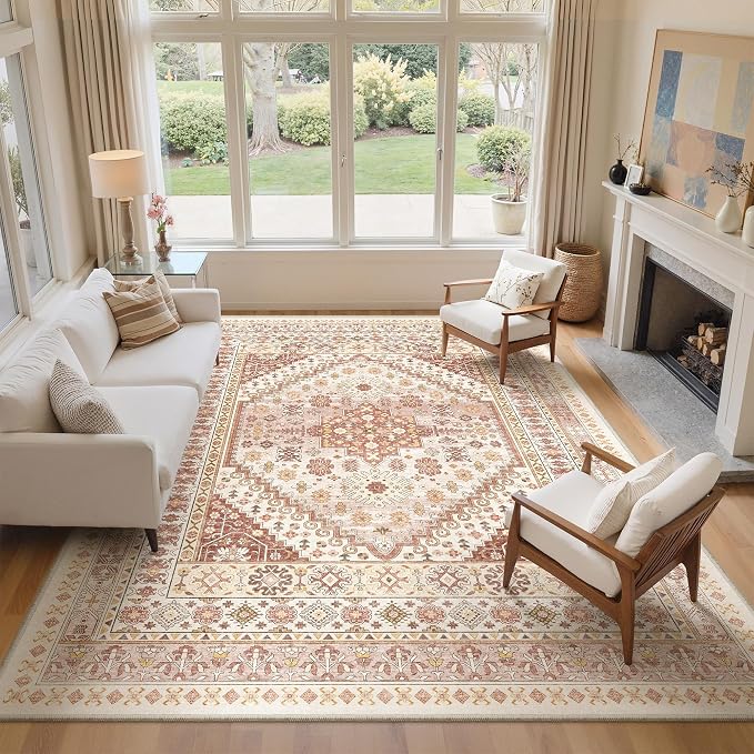 8x10 Area Rugs for Living Room, Large Washable Rug, Dining Room, Low Pile - Image 4