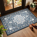 Rugflix 2x3 Entrance Rugs, Washable Navy Blue Entry Small Rug | Machine by RugflixAreaRugs