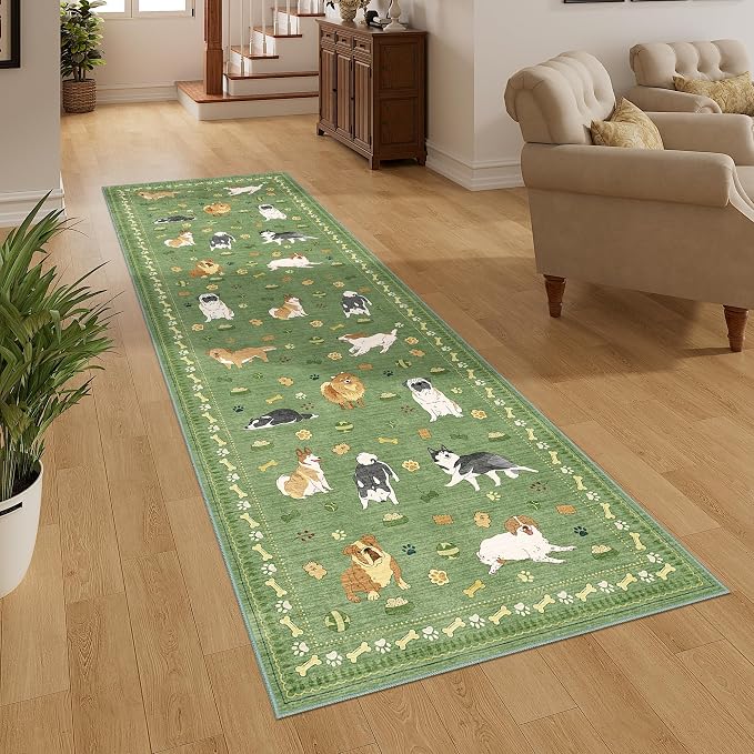 DUKINO 2.6x8 Kitchen Runner Rug, Washable Non Slip Dog Rug, Stain Resistant - Image 5
