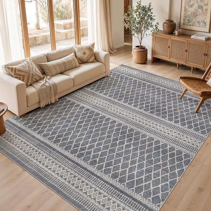 cotiled Boho 8x10 Area Rugs for Living Room: Large Moroccan Washable Rug | by COTILED