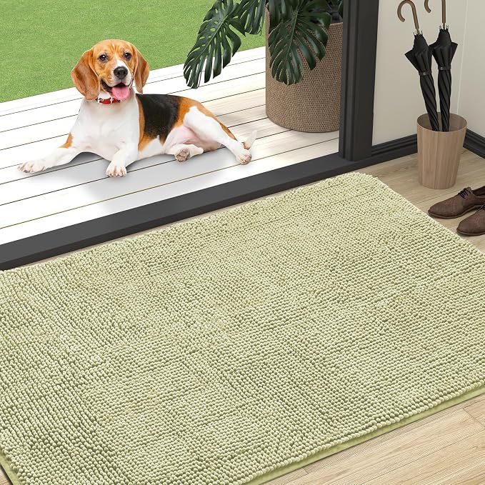 OLANLY Dog Door Mat for Muddy Paws 47x32, Super Absorbent Chenille Mud Mat | by OLANLY