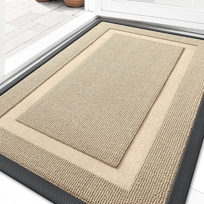 OLANLY Front Door Mat Outside 33x21, All-Season Heavy-Duty Rubber Doormat | by OLANLY