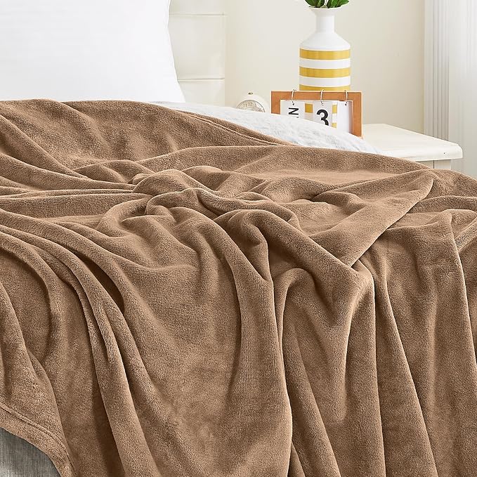 KMUSET Fleece Blanket Grey Queen Size Lightweight Cozy Plush Microfiber Solid - Image 4