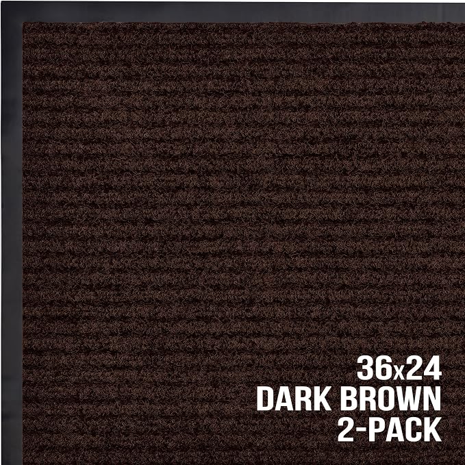 Front Door Mat, Indoor Outdoor Welcome Entryway Doormat, 36x24 Dark Brown | - Image 7