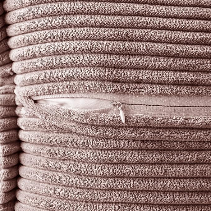 MIULEE Decorative Lumbar Throw Pillow Covers 12x20 Inch Blush Pink 2 Pack | - Image 3