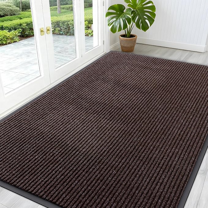 OLANLY Front Door Mat 59x40, Waterproof Heavy-Duty Indoor Outdoor Doormat | Tan by OLANLY
