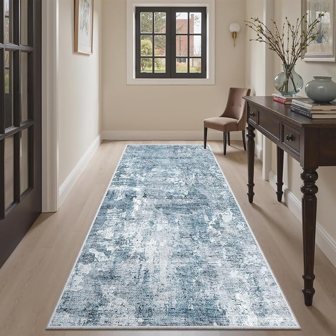 Soalmost Abstract Runner Rug 3x6 Hallway Kitchen Rugs Non-Slip, Foldable - Image 4